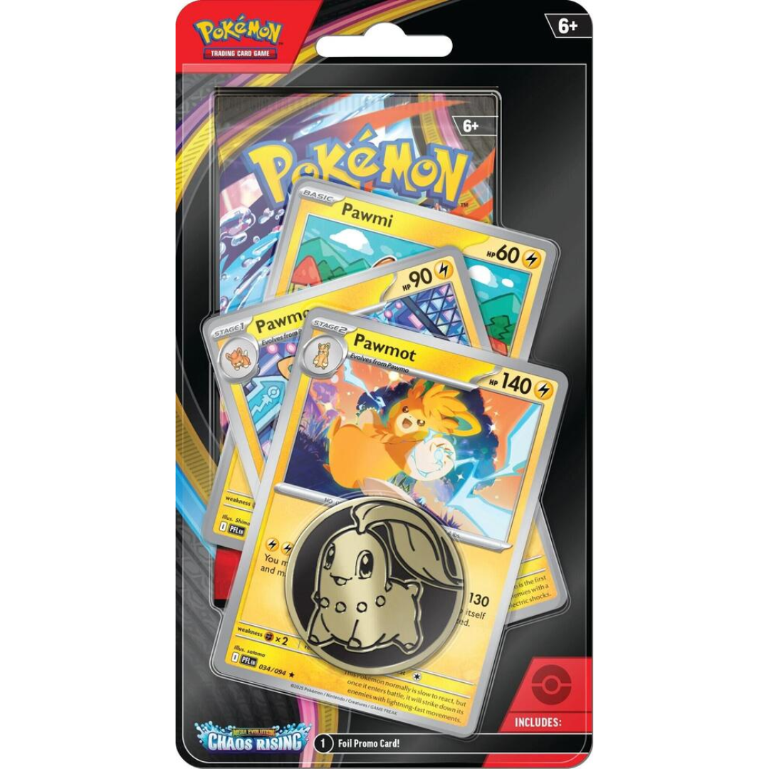 Mega Evolution Chaos Rising Premium Checklane Blister Pawmot Pokémon TCG sealed product