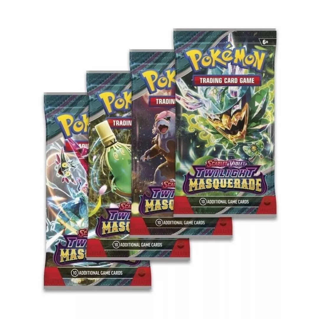 Buy Pokémon Scarlet & Violet Twilight Masquerade 4 x Booster Packs [All Arts] Online at My TCG with competitive pricing and fast shipping