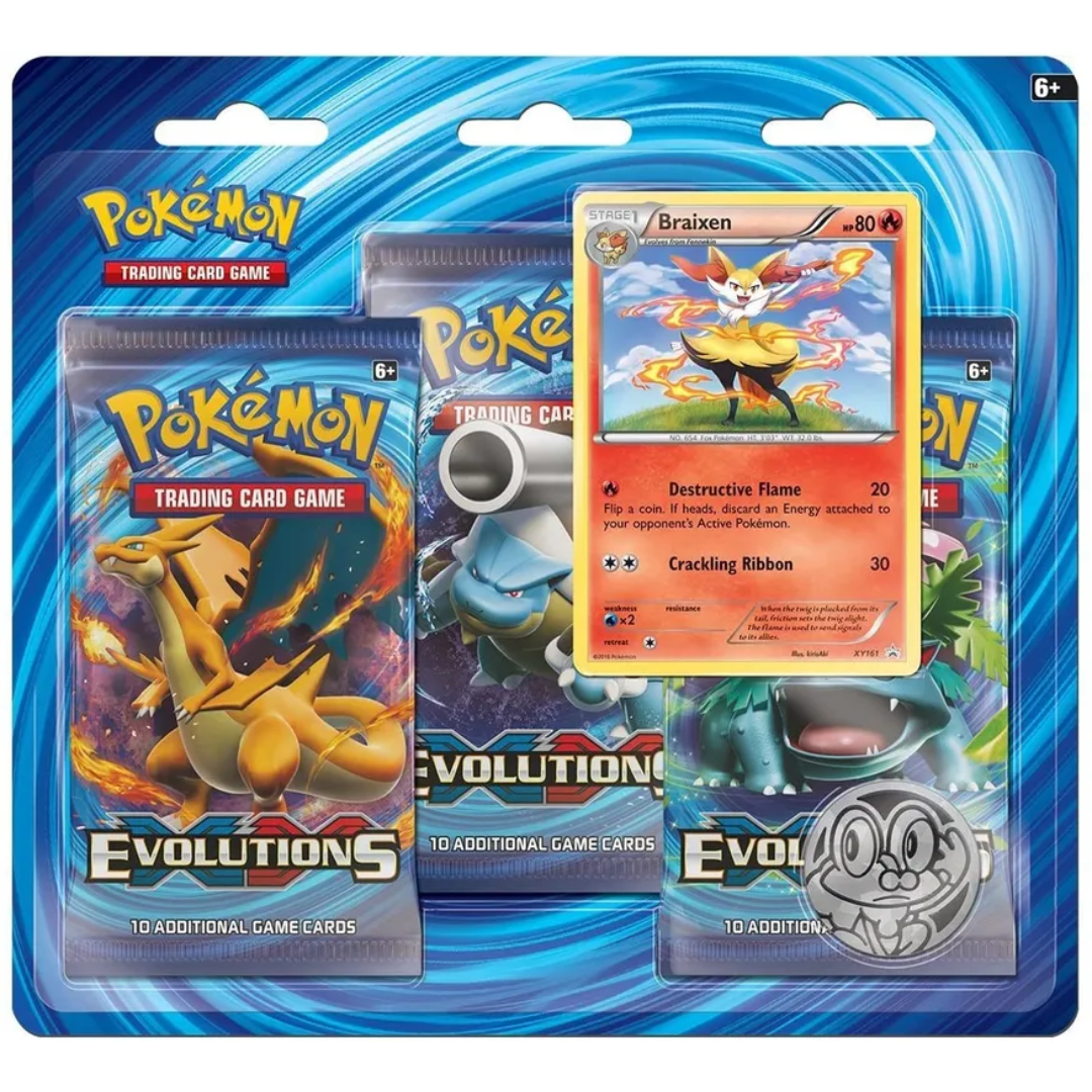Pokémon XY Evolutions Braixen Triple Blister Pack – My TCG