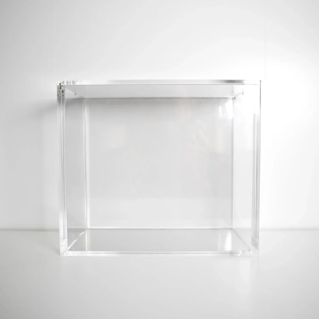 Front angle view of acrylic display case for Pokémon Elite Trainer Box