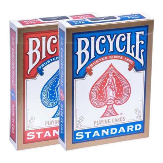 Bicycle Standard Playing Cards 2 deck pack with red and blue Rider Back decks