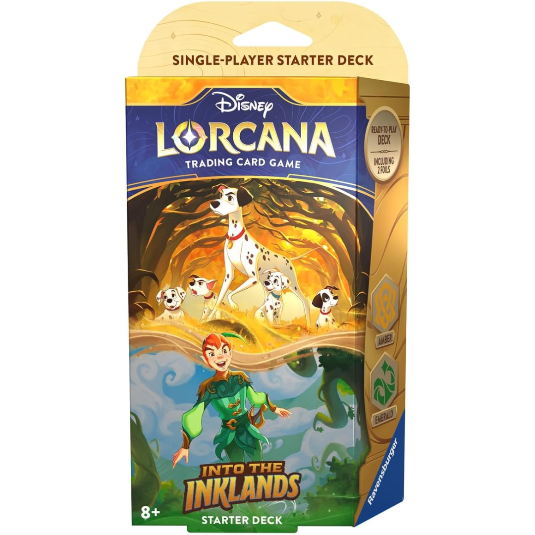 Disney Lorcana Into the Inklands Pongo and Peter Pan Amber and Emerald Starter Deck