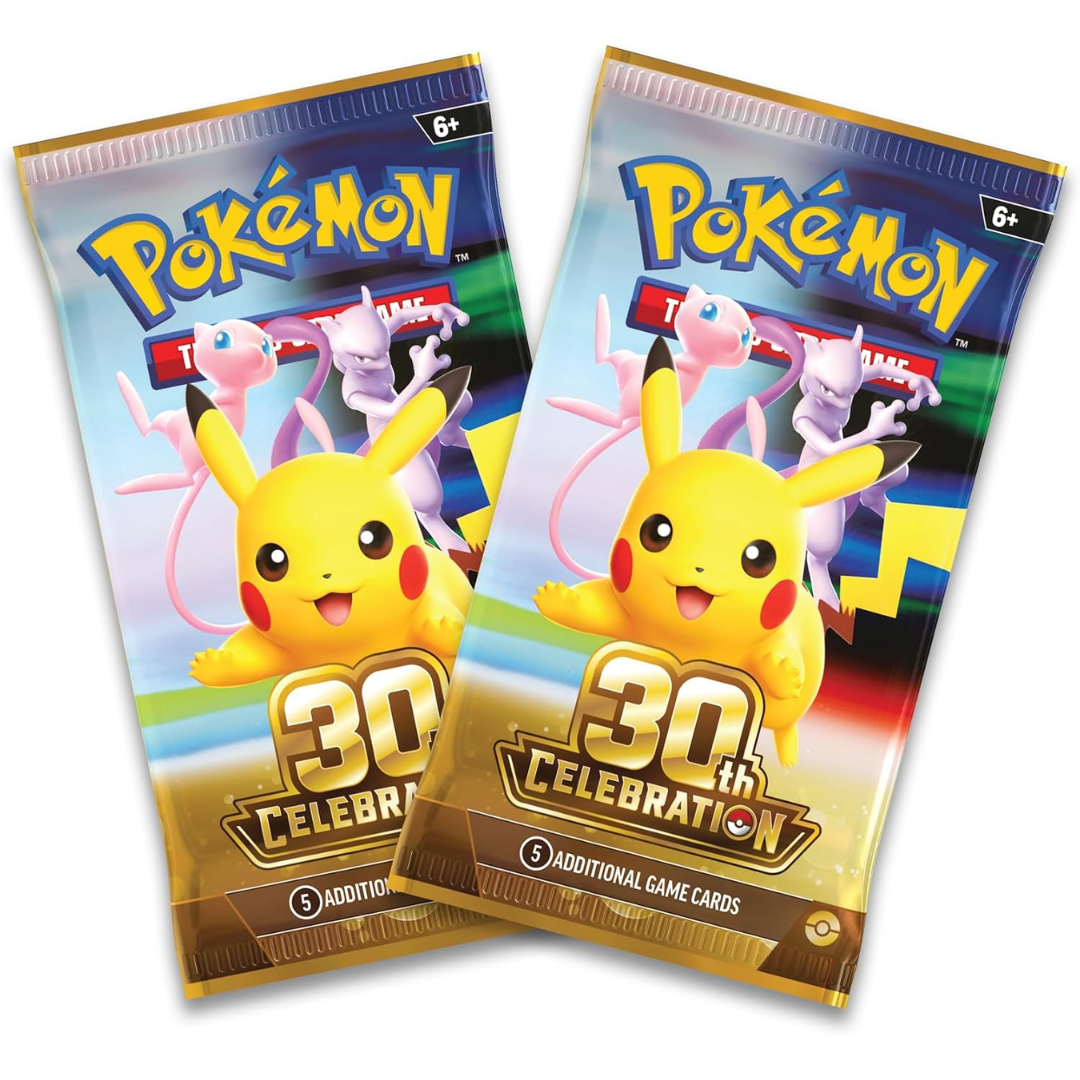 Two Pokémon TCG 30th Celebration booster packs