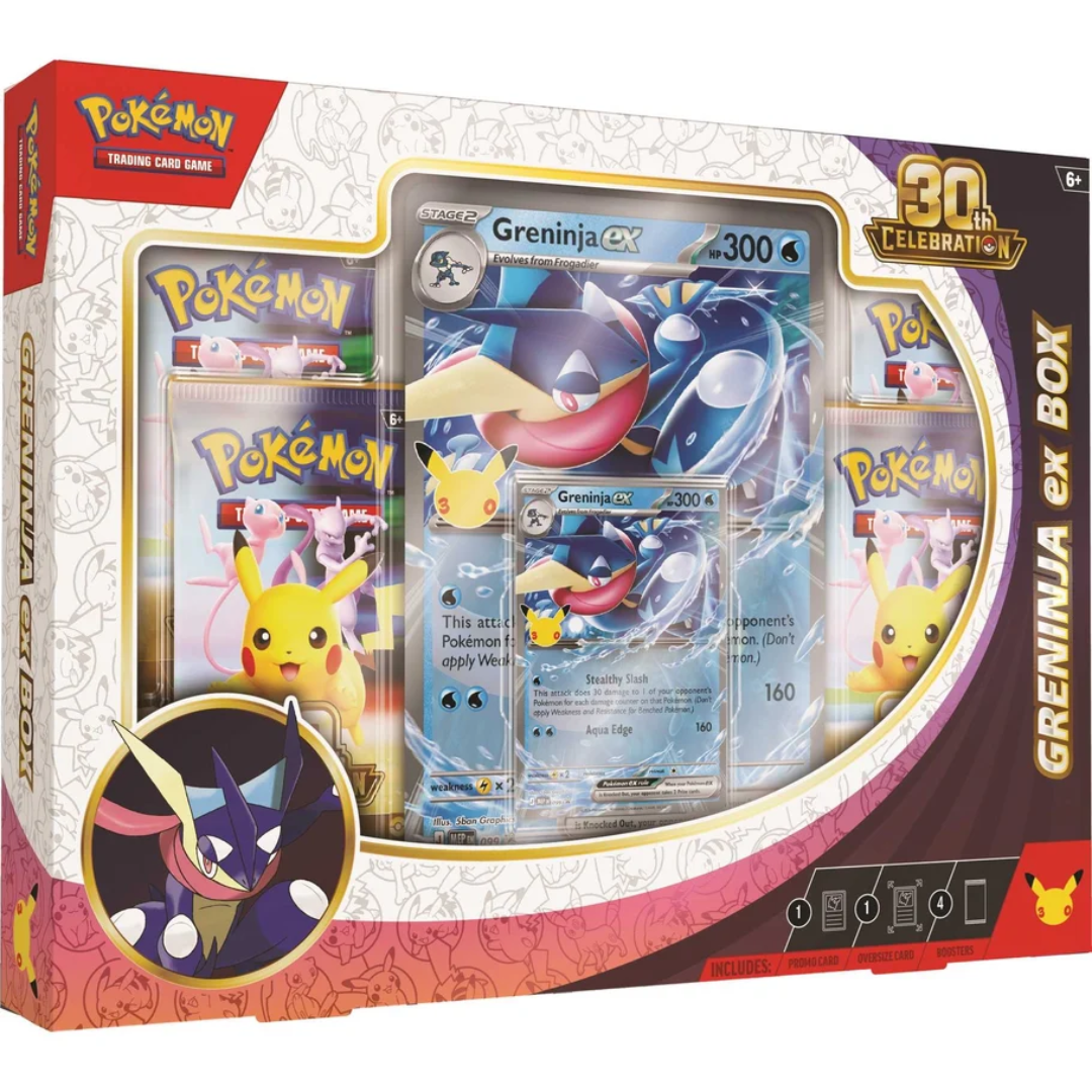 Pokémon TCG 30th Celebration Greninja ex Box angled view