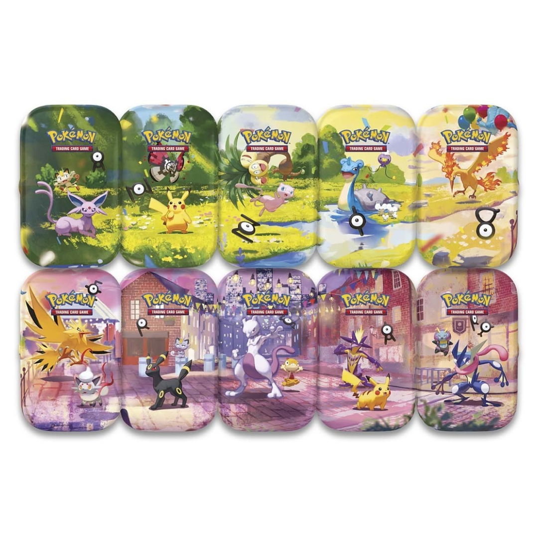 Pokémon TCG 30th Celebration Mini Tins featuring all 10 collectible designs