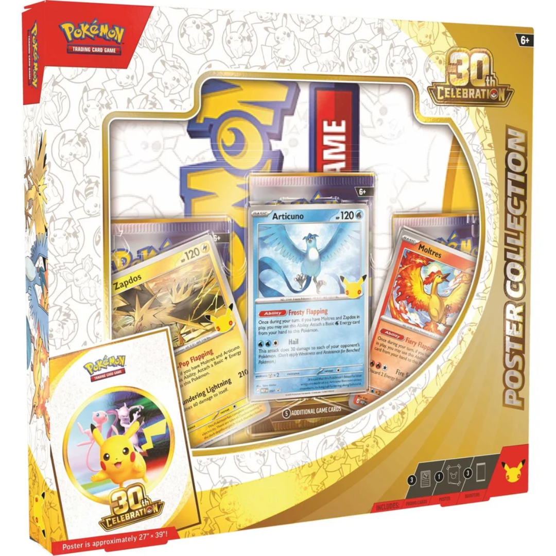 Pokémon TCG 30th Celebration Poster Collection angled view
