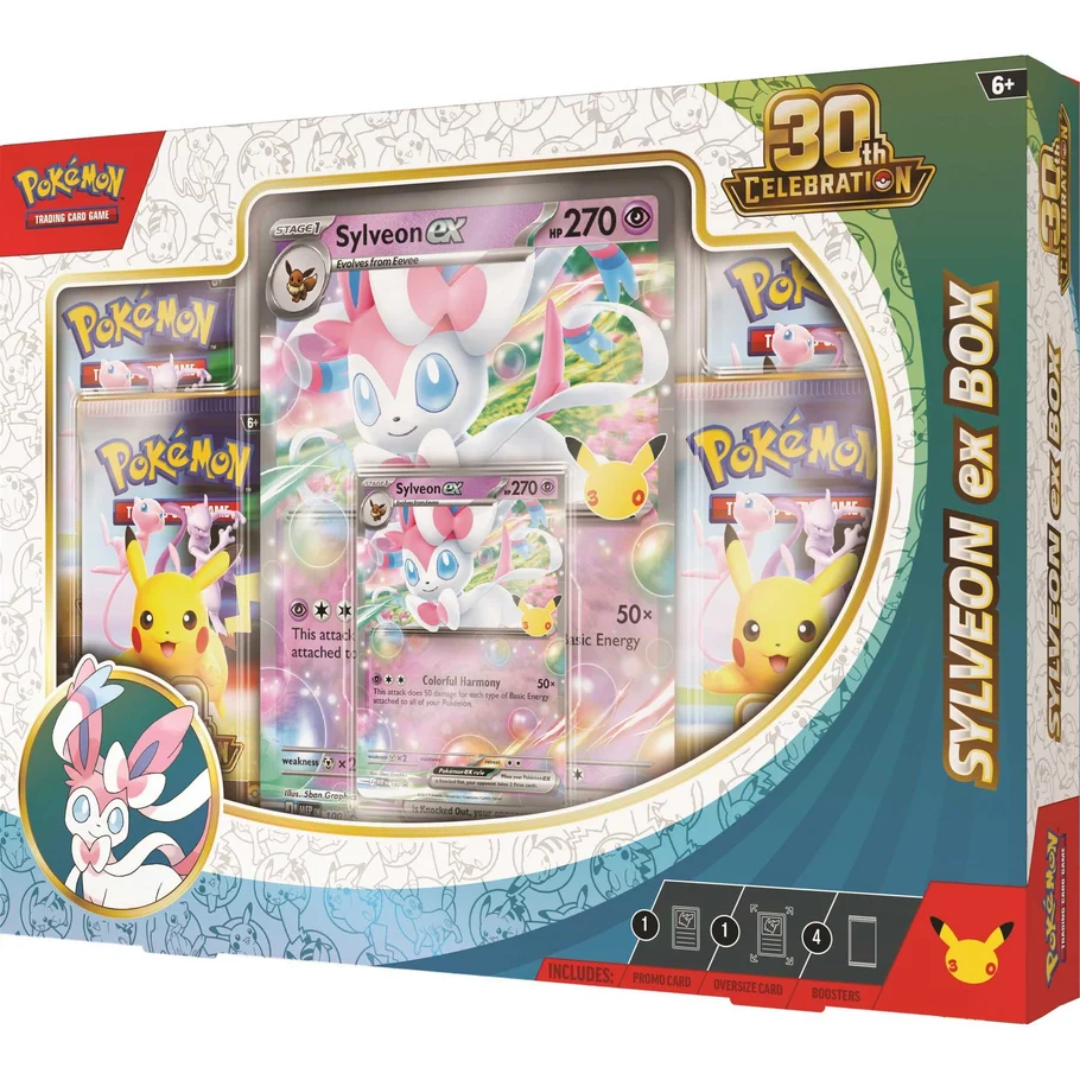 Pokémon TCG 30th Celebration Sylveon ex Box side view