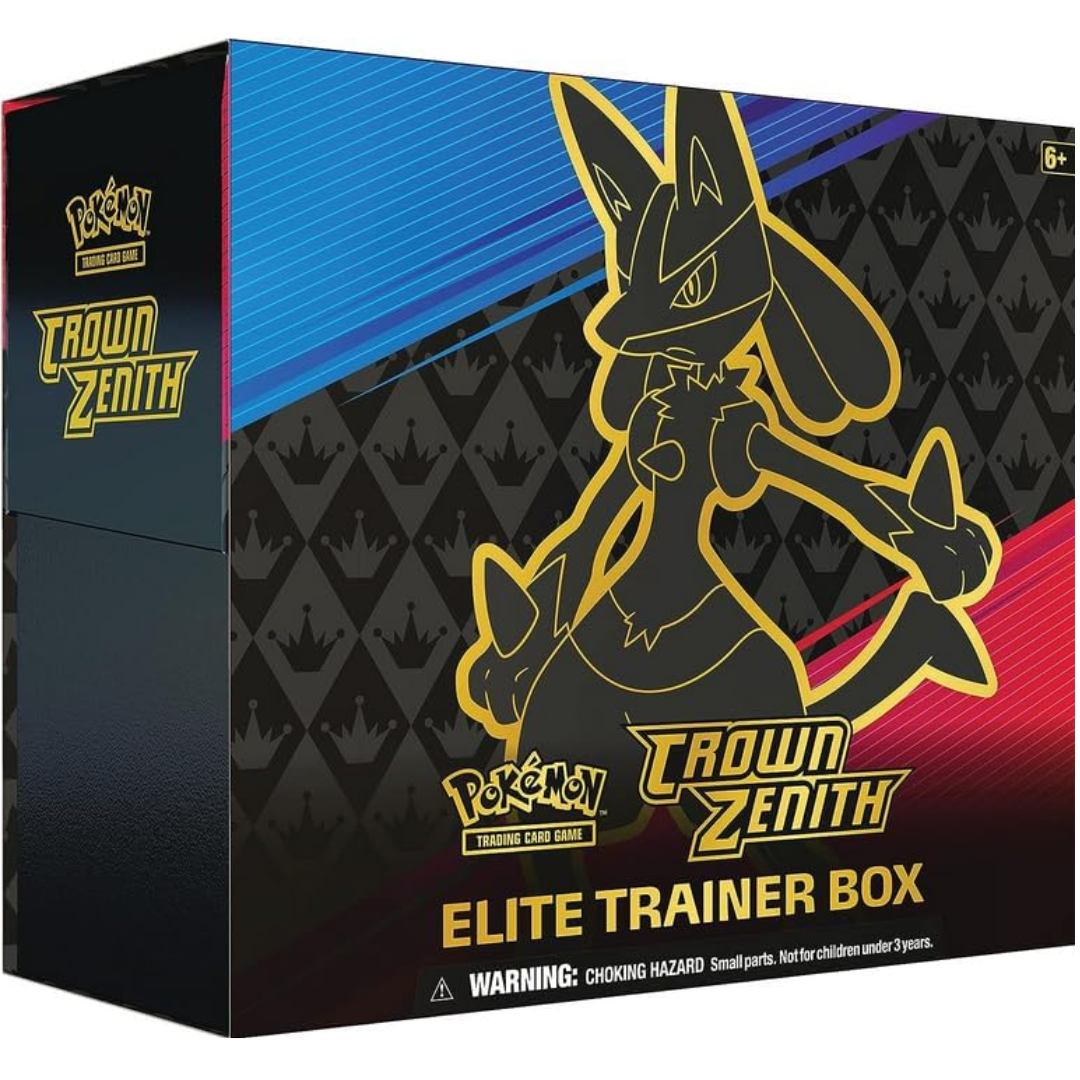 Pokémon TCG Crown Zenith Elite Trainer Box featuring Lucario