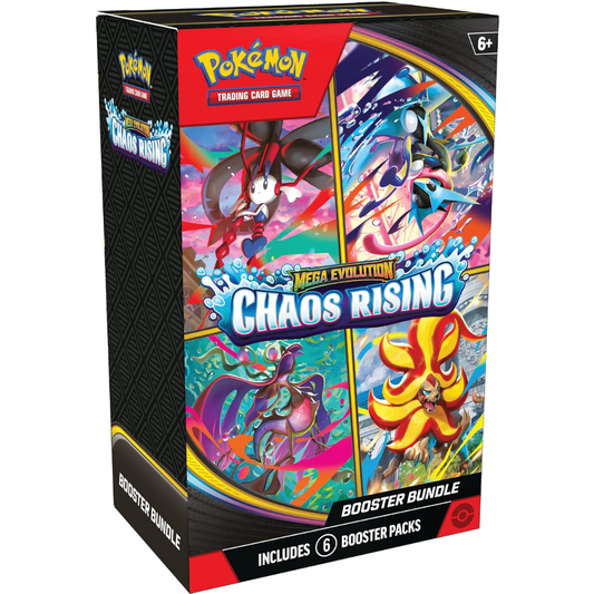 Pokémon TCG Mega Evolution Chaos Rising Booster Bundle with 6 booster packs