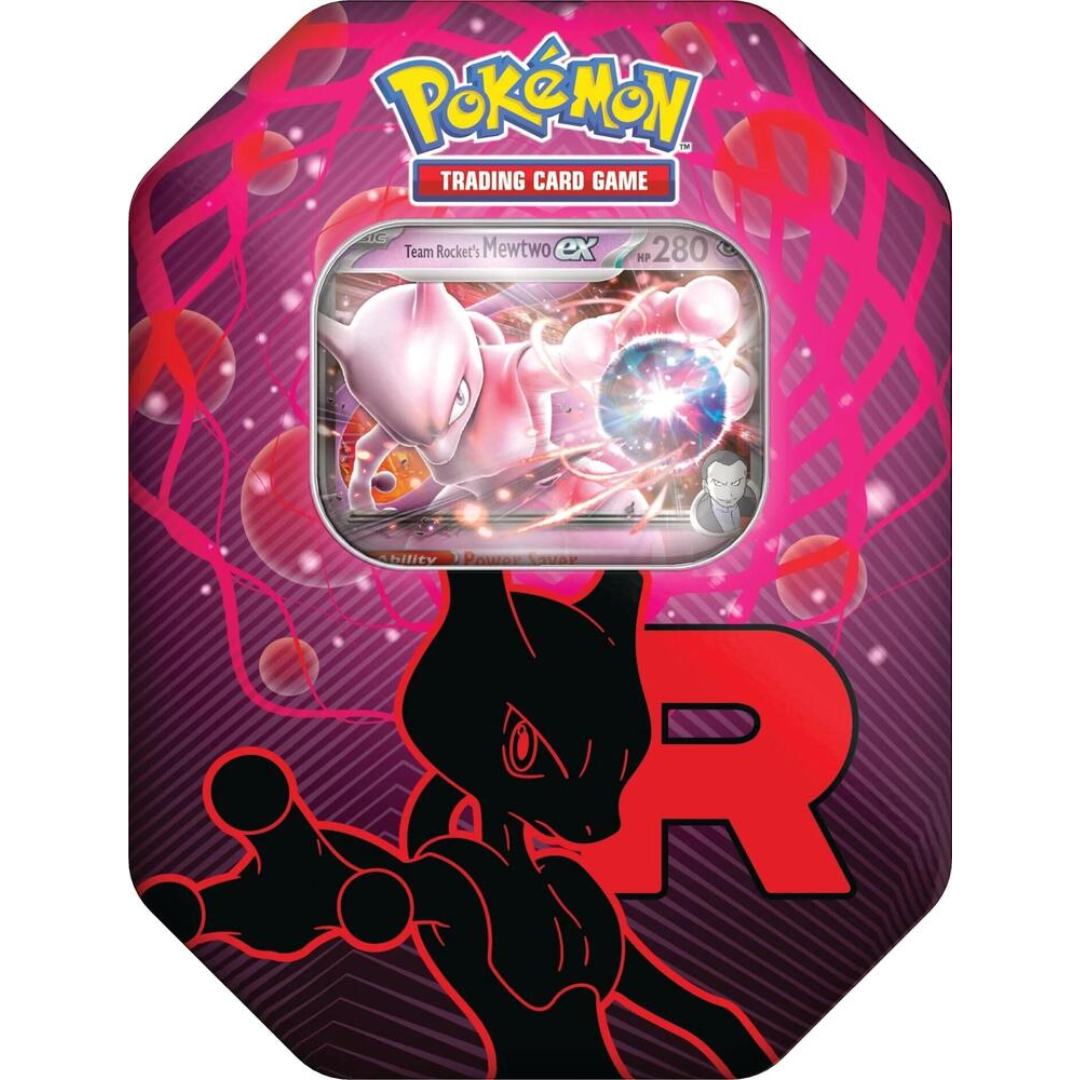 Pokémon Team Rocket’s Mewtwo ex Tin sealed Pokémon TCG product