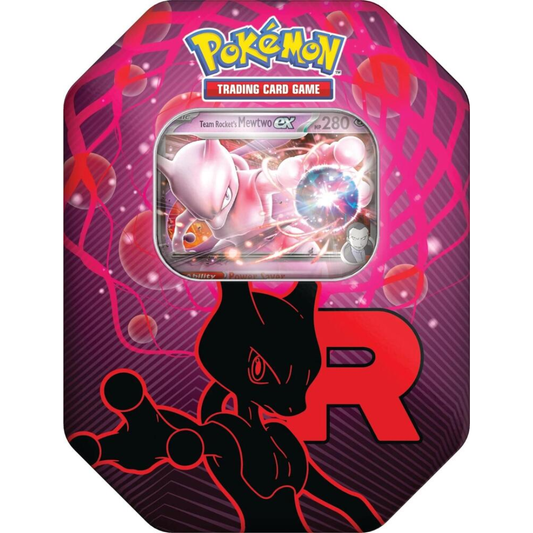 Pokémon Team Rocket’s Mewtwo ex Tin sealed Pokémon TCG product