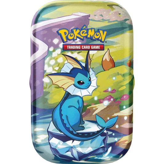 Prismatic Evolutions Mini Tin Vaporeon sealed Pokémon TCG product
