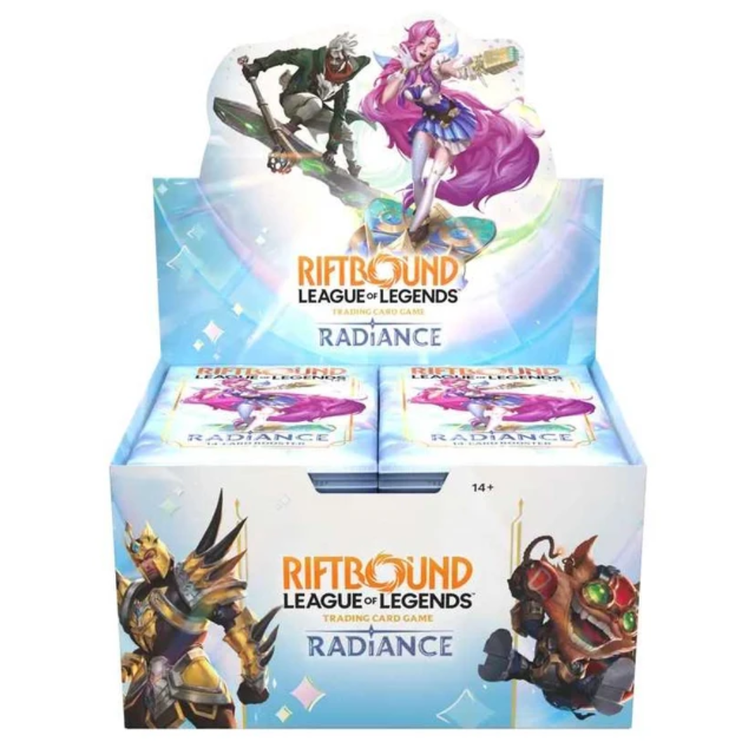 Riftbound League of Legends TCG Radiance Set 5 Booster Display containing 24 sealed 14-card booster packs