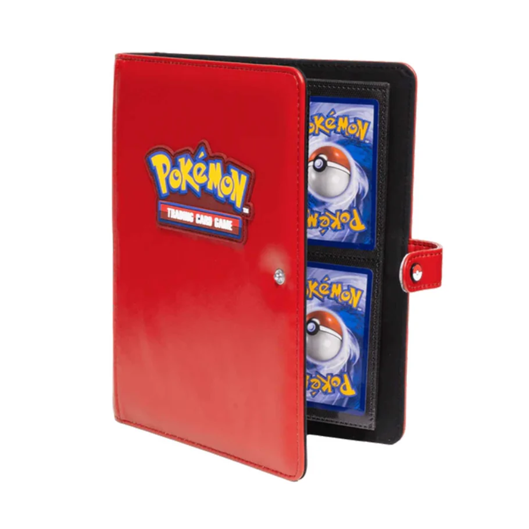 Ultra PRO Pokémon Premium Snap Binder Red open with card pages